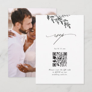Wedding RSVP with QR Code and Photo Card