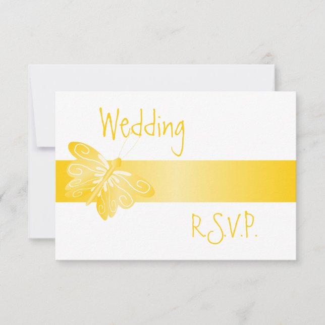 Wedding RSVP Yellow Butterfly (Front)