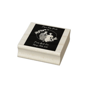 Wedding Rubber Stamp Customizable 