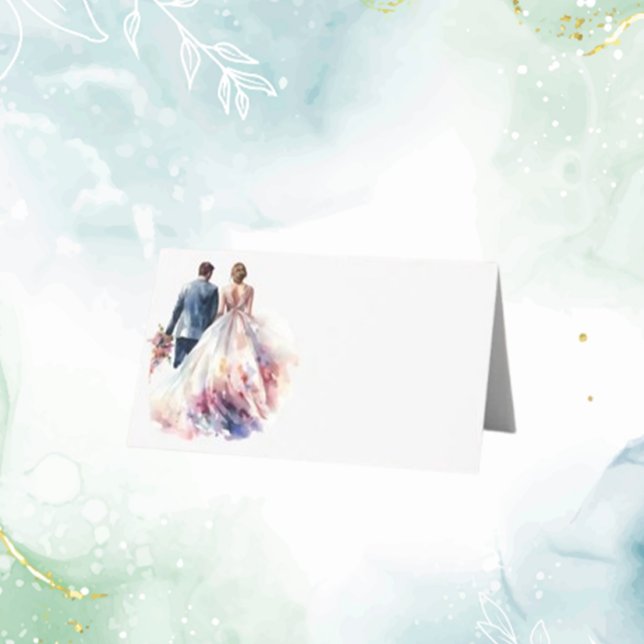 Wedding Rustic Classic Boho Floral Place Card (Rustic Boho Floral Wedding Place Cards | Classic & Elegant Designs)