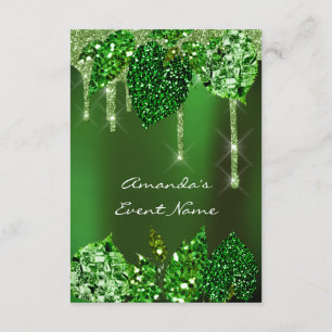 Wedding Rustic Woodland  Cali Green Drips Leafs Invitation