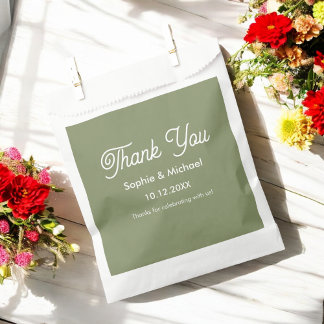 Wedding Sage Green Bride Groom Thank You Favour Bags