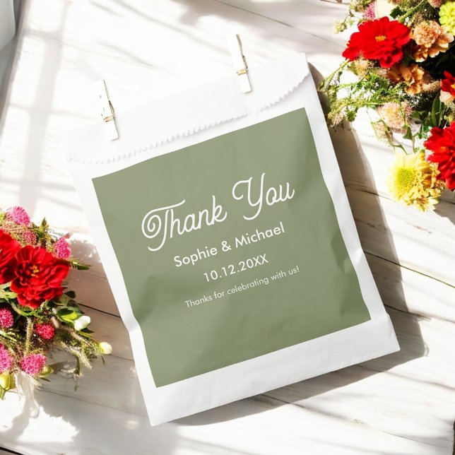 Wedding Sage Green Bride Groom Thank You Favour Bags (Creator Uploaded)