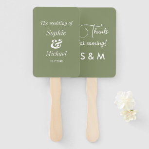 Wedding Sage Green Ceremony Fans