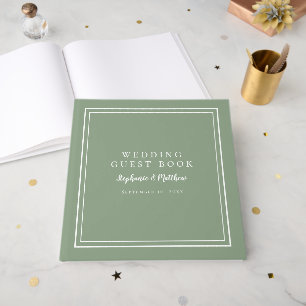 Wedding Sage Green Elegant Guest Book