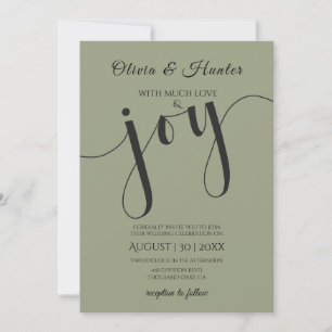 Wedding, Sage Green, Typography, Script,  Invitation