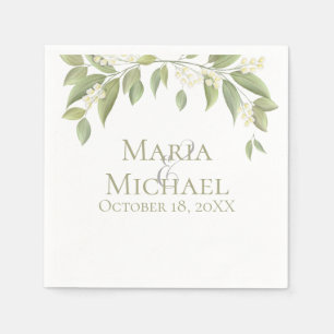 wedding Sage Greenery Elegant Foliage Simple Napkin