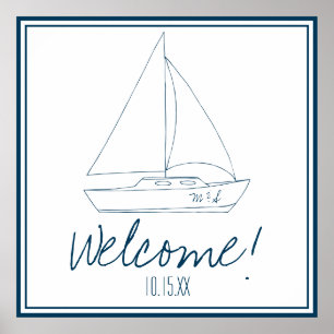 Wedding Sailboat Poster