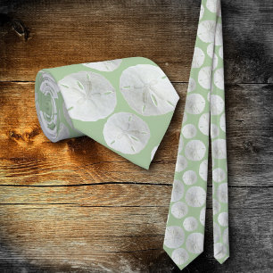 Wedding Sand Dollar Sage Green Grooms Tie