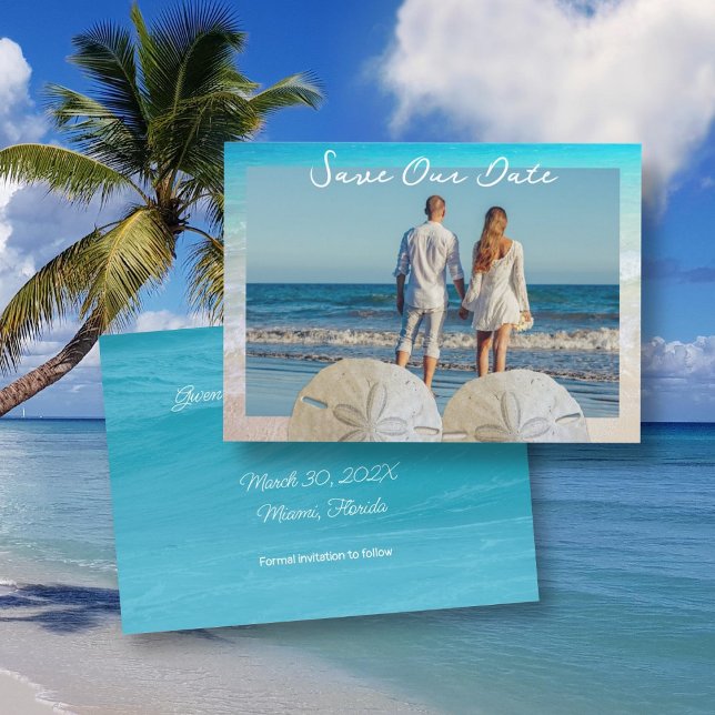 Wedding Sand Dollars Photo Save the Date (Creator Uploaded)