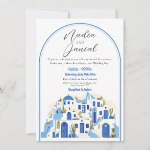 Wedding Santorini Greece Ceremony Greek Invitation