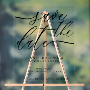 Wedding Save Date Custom Photo sign Calligraphy