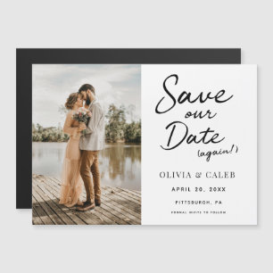 Wedding Save our Date Again Magnetic Invitation
