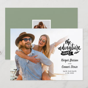 Wedding Save the Date 2 Photo The Adventure Begins Invitation