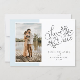 Wedding Save the Date 2 Photos Script Botanicals
