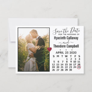 Wedding Save the Date April 2020 Calendar Photo