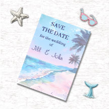 Wedding Save The Date Beach Tropical Invitation