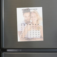 Wedding Save the Date Calendar Photo 6 Row Magnet