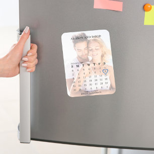 Wedding Save the Date Calendar Simple Photo Magnet