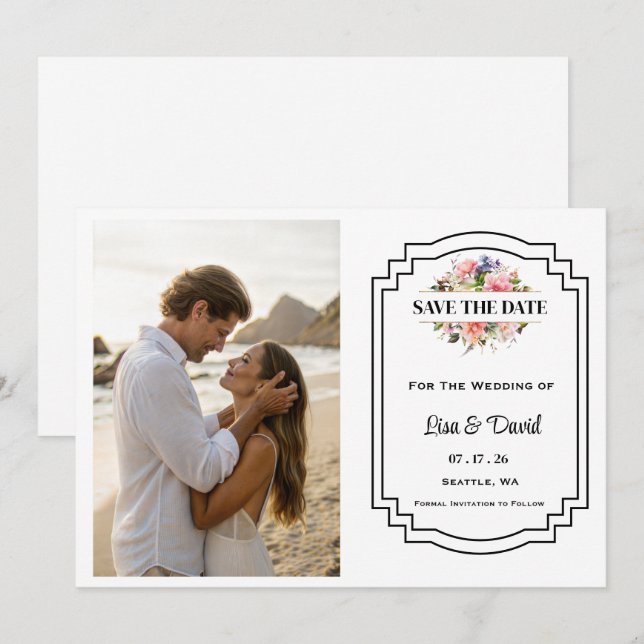 Wedding Save The Date Card (Front/Back)