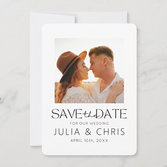 Wedding Save the Date Card with Photo Vellum (Front)