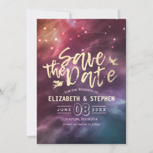 Wedding Save The Date Chic Star Sky Constellations