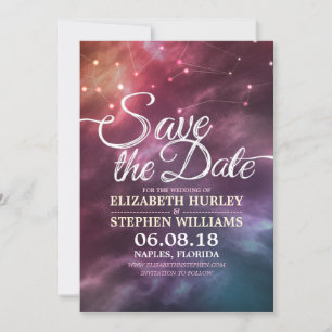 Wedding Save The Date Chic Star Sky Constellations