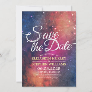 Wedding Save The Date Chic Star Sky Constellations