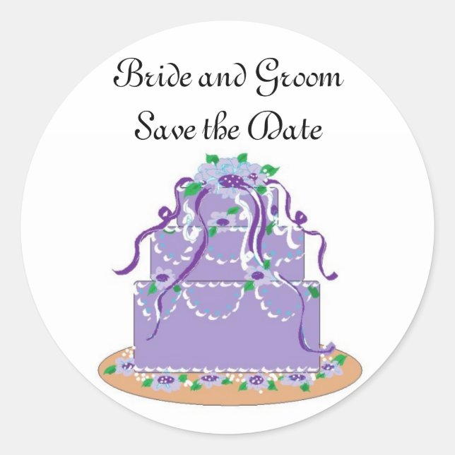 Wedding Save the Date Classic Round Sticker (Front)