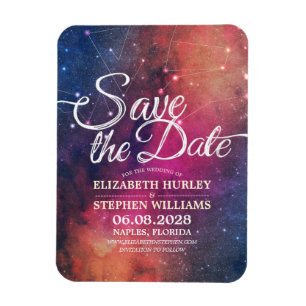 Wedding Save The Date Galaxy Nebula Constellations Magnet