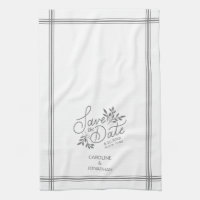 Wedding Save the Date Hand Drawn Botanical Floral 