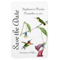 Wedding Save the Date Hummingbirds Bird Flowers