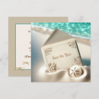 Wedding Save The Date In Beach Sand