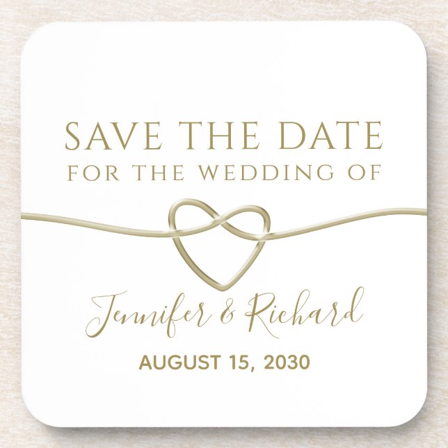 Wedding Save The Date Invitation Coaster (Front)