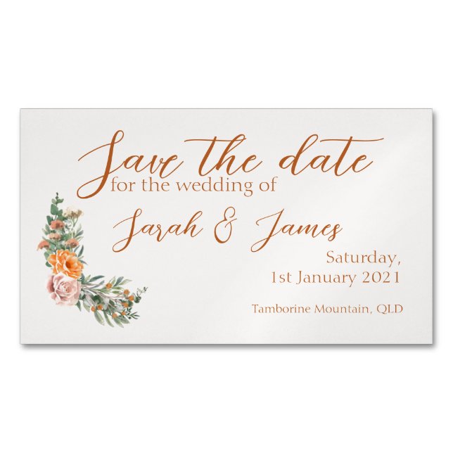 Wedding save the date magnet (Front)