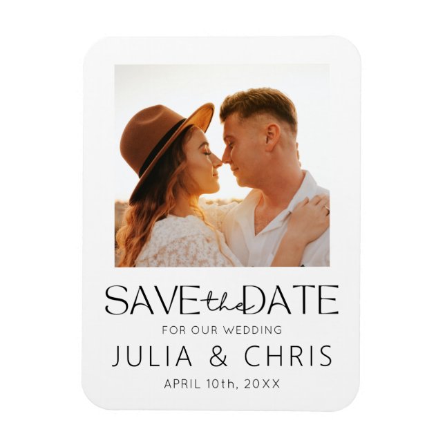 Wedding Save the Date Magnet with Photo  (Vertical)