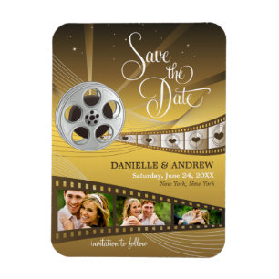 Wedding Save the Date Magnets   Movie Reel