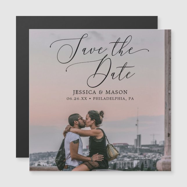 Wedding Save The Date Magnets with Photo (Front/Back)