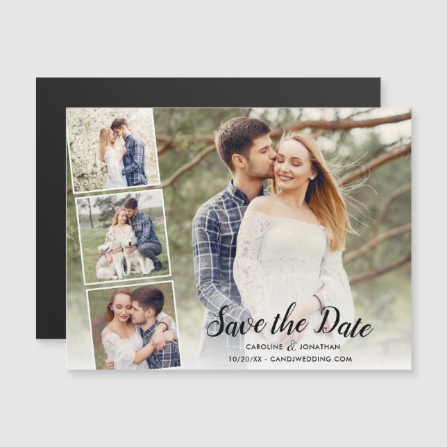 Wedding Save the Date Many Photos Collage (Front/Back)
