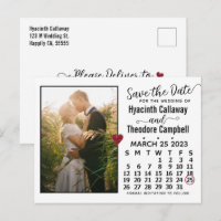 Wedding Save the Date March 2023 Calendar Photo