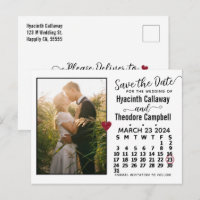 Wedding Save the Date March 2024 Calendar Photo
