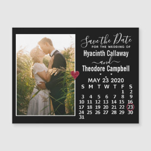 Wedding Save the Date May 2020 Calendar Photo Magnetic Invitation