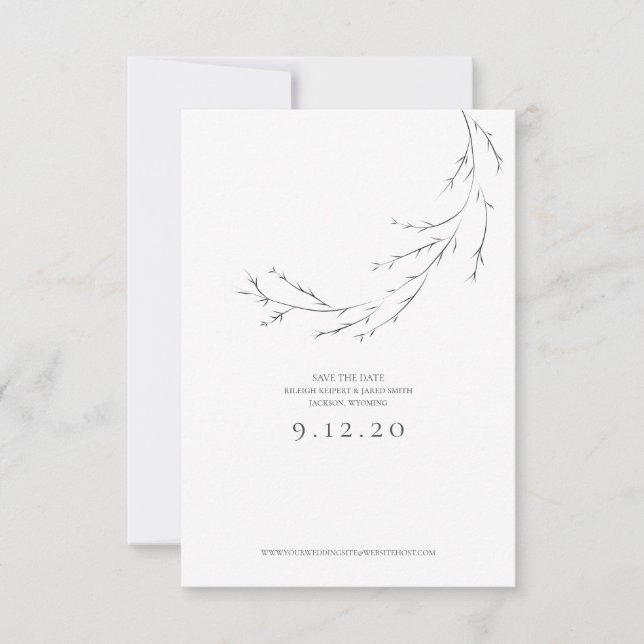 Wedding Save the Date Minimalist Hand-Drawn Card (Front)