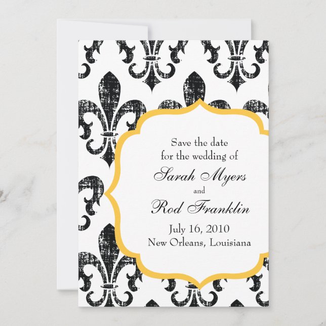 Wedding Save the Date | New Orleans | Gold (Front)
