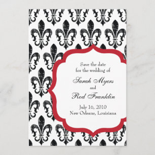 Wedding Save the Date New Orleans Red