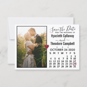 Wedding Save the Date October 2020 Calendar Photo