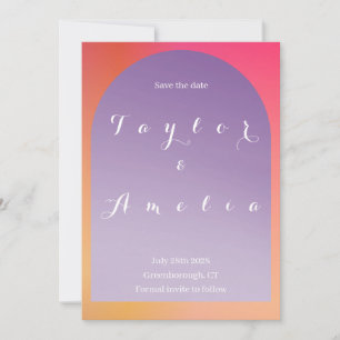Wedding Save the Date Ombre Boho Arch