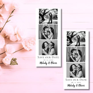 Wedding Save the Date Photo Booth Photo Strip Magnetic Invitation