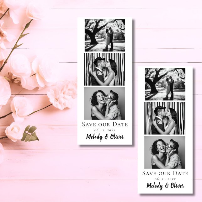 Wedding Save the Date Photo Booth Photo Strip  Magnetic Invitation (Creator Uploaded)