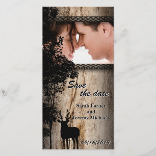 Wedding Save the Date Photo Card Rustic Country